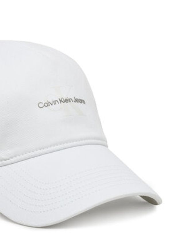 Calvin Klein Jeans Czapka z daszkiem Printed Monologo Cap LV04K5027G Biały. Kolor: biały. Materiał: bawełna, materiał