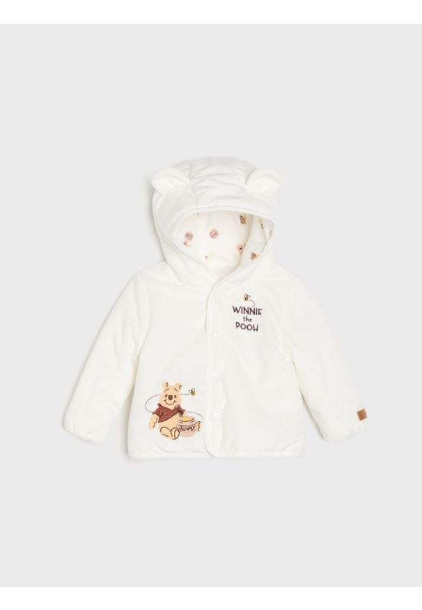Sinsay - Kurtka z kapturem Winnie the Pooh - kremowy. Typ kołnierza: kaptur. Kolor: kremowy