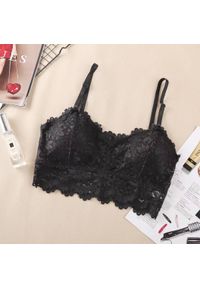 Intica - Braletka koronkowa z delikatnego materiału Mafumi. Kolor: czarny. Materiał: materiał, koronka. Wzór: koronka