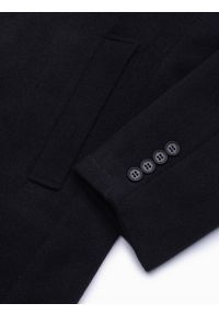 Ombre Clothing - Klasyczny płaszcz męski - czarny V1 C536 - XL. Kolor: czarny. Materiał: poliester. Styl: klasyczny #8