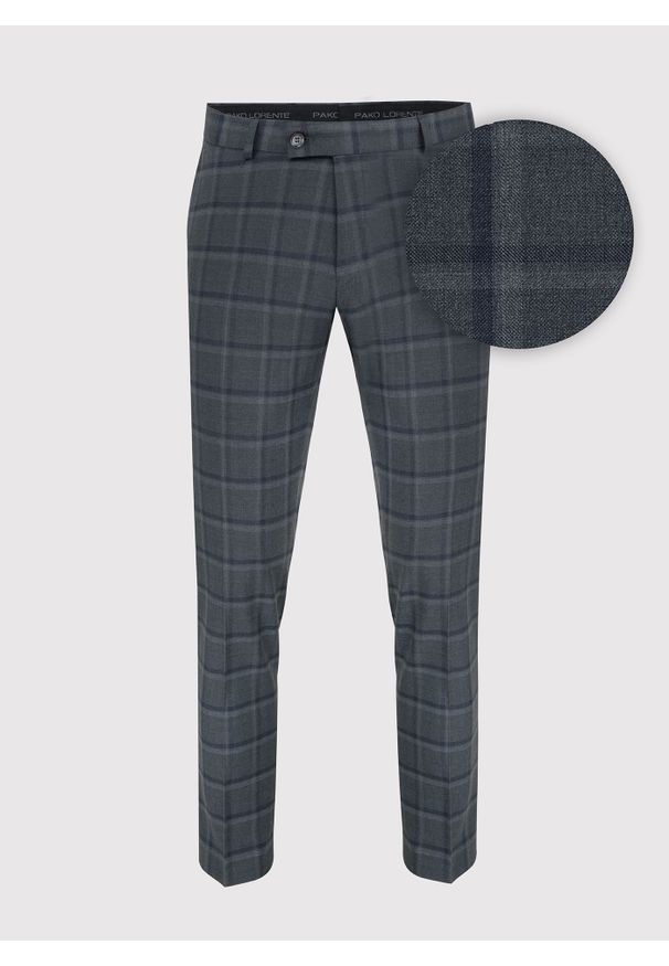 Pako Lorente - PAKO LORENTE – Spodnie garniturowe P22WP-6G-032-S-S. Materiał: wełna. Wzór: kratka
