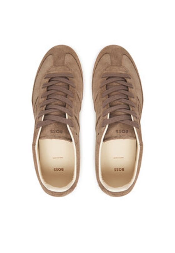 BOSS Sneakersy Brenta 50536645 Brązowy. Kolor: brązowy. Materiał: zamsz, skóra