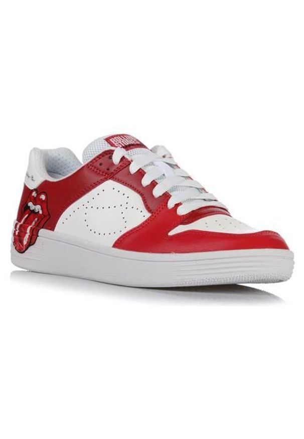 skechers - Buty do chodzenia męskie Skechers Palmilla Rolling Stones Marque. Kolor: czerwony, wielokolorowy. Materiał: syntetyk, materiał. Szerokość cholewki: normalna. Sport: turystyka piesza