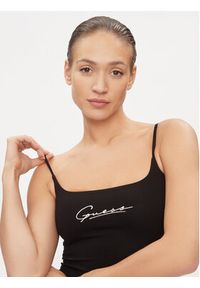 Guess Top Signature V4RP06 J1314 Czarny Regular Fit. Kolor: czarny. Materiał: bawełna #4