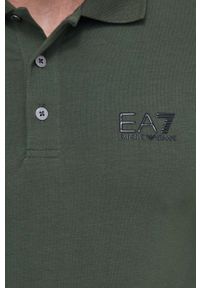 EA7 Emporio Armani longsleeve męski kolor zielony gładki. Okazja: na co dzień. Kolor: zielony. Materiał: dzianina. Długość rękawa: długi rękaw. Długość: krótkie. Wzór: gładki. Styl: casual #3