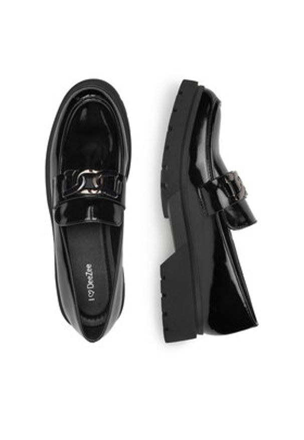 DeeZee Loafersy LZ24-01 Czarny. Kolor: czarny. Materiał: materiał, syntetyk
