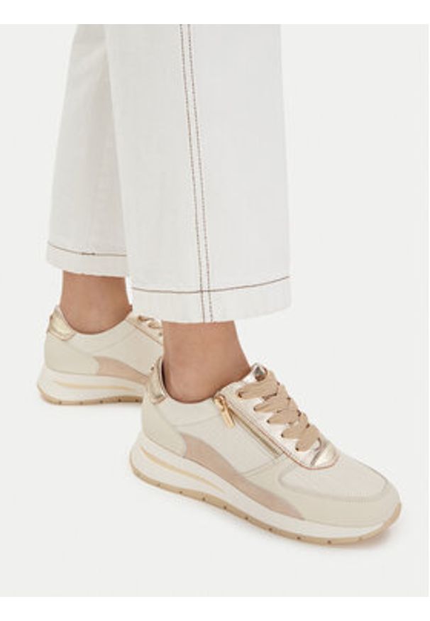 MEXX Sneakersy EO-25F589-1 Écru. Kolor: kremowy. Materiał: skóra