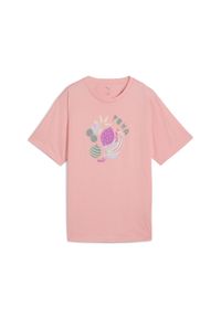 Puma - Damska koszulka GRAPHICS Relaxed Fruity PUMA Pink Fruit. Kolor: różowy. Materiał: guma. Wzór: nadruk