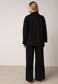 Born2be - Czarny Dzianinowy Komplet Dresowy z Wiskozą Bluza ze Stójką i Spodnie Nevenira. Kolor: czarny. Materiał: dzianina, wiskoza, dresówka #3