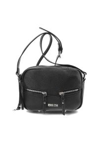 Big Star Accessories - Czarna Torba Damska Big Star Modna Torebka. Kolor: czarny. Materiał: skórzane. Styl: elegancki, casual, klasyczny. Rodzaj torebki: na ramię #1