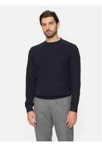 Bugatti Sweter 7400 65521B Granatowy Regular Fit. Kolor: niebieski. Materiał: bawełna #1