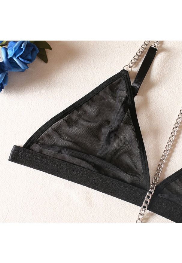 Intica - Komplet bielizny z łańcuszkami na wyjątkowe okazje Jae. Kolor: czerwony. Materiał: materiał, tkanina. Wzór: aplikacja