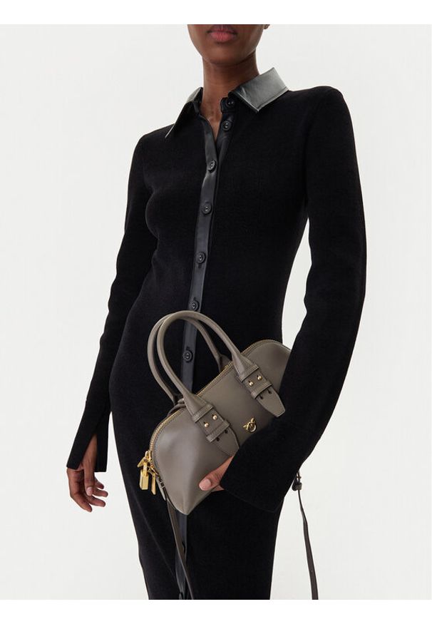 Pinko - PINKO Torebka Bowling Bag Baguette AI 25-26 PLTT 105334 A0QO Szary. Kolor: szary. Materiał: skórzane