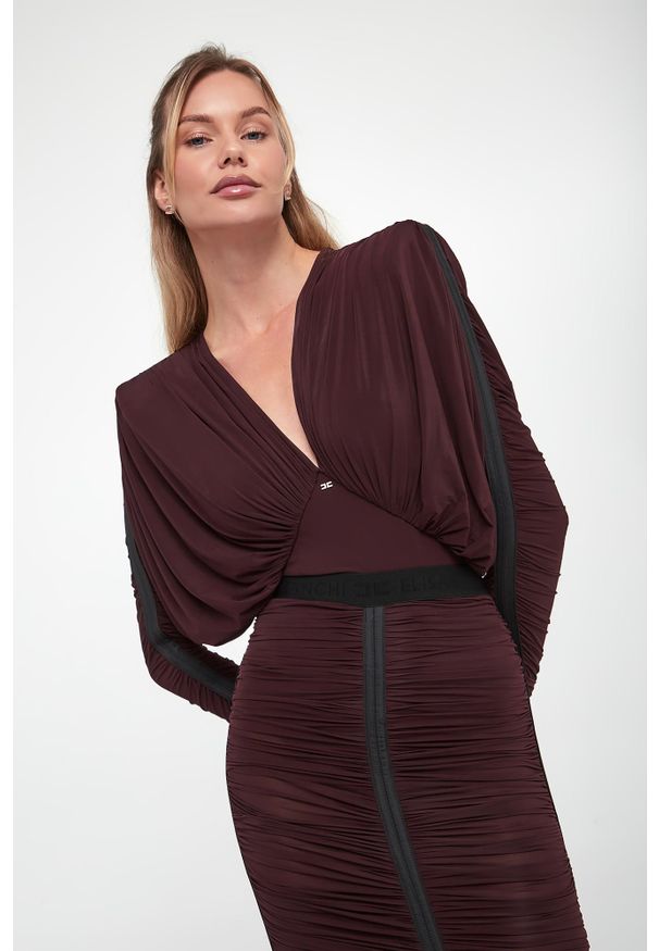 Elisabetta Franchi - Body damskie marszczone ELISABETTA FRANCHI