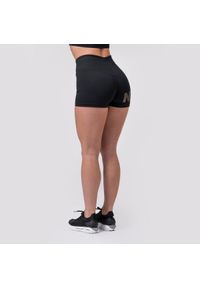 NEBBIA - Legginsy fitness krótkie damskie Nebbia Intense Gold Print Czarne. Kolor: czarny. Długość: krótkie. Wzór: nadruk. Sport: fitness #1
