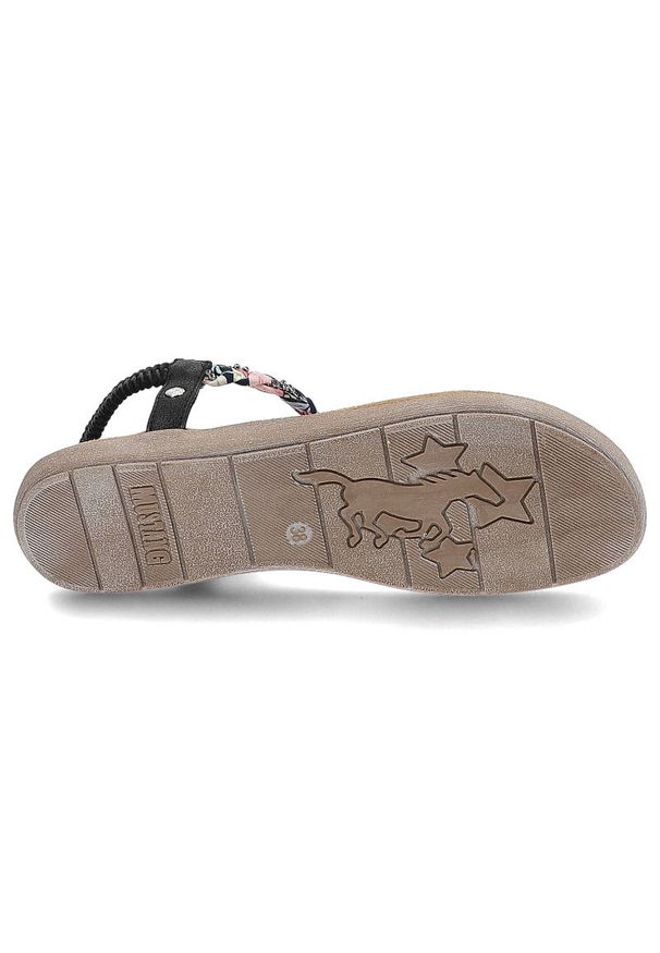 Granatowe Sandały Mustang Wygodne Buty Damskie. Kolor: niebieski. Materiał: skóra ekologiczna, materiał. Styl: wizytowy, elegancki