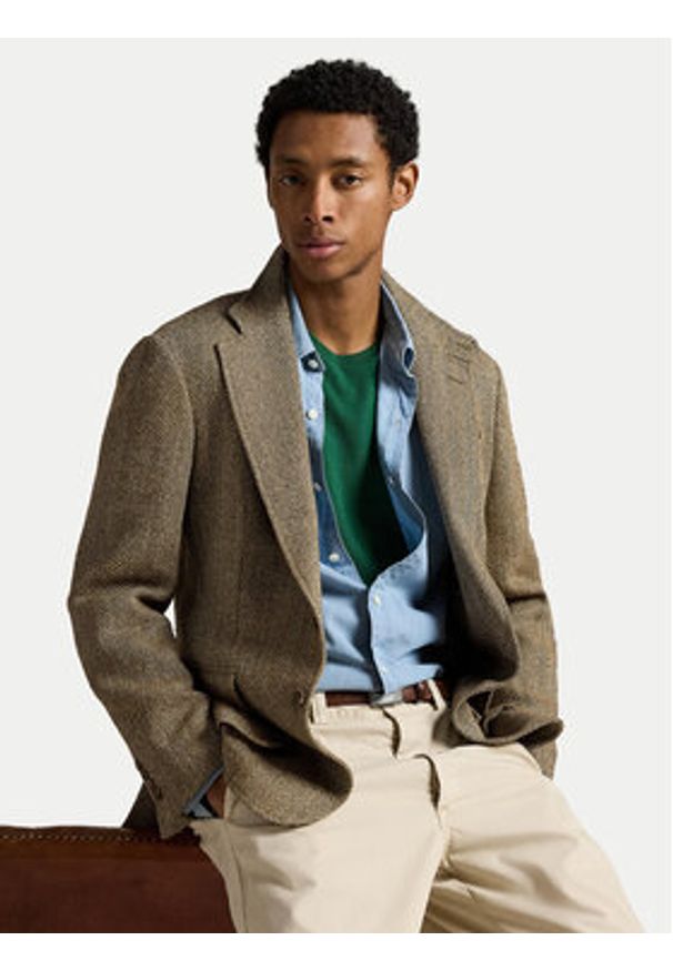 Polo Ralph Lauren T-Shirt 710671438461 Zielony Custom Slim Fit. Typ kołnierza: polo. Kolor: zielony. Materiał: bawełna