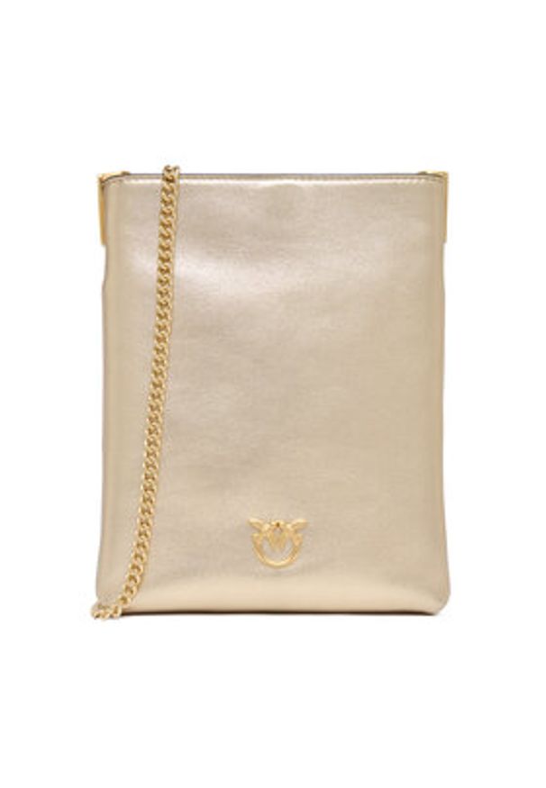 Pinko - PINKO Torebka Flat Satchel AI 25-26 PCPL 105352 A2O9 Złoty. Kolor: złoty. Materiał: skórzane