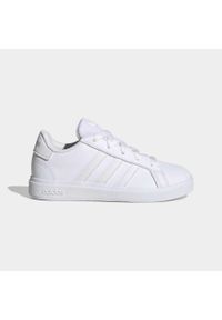 Buty do chodzenia dla dzieci Adidas Grand Court Lifestyle Tennis Lace-Up. Kolor: biały, wielokolorowy, szary. Materiał: materiał. Sport: turystyka piesza