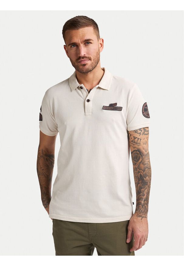 Petrol Industries Polo M-1050-POL946 Écru Regular Fit. Typ kołnierza: polo. Materiał: bawełna