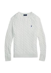 Polo Ralph Lauren Sweter 710775885033 Biały Regular Fit. Typ kołnierza: polo. Kolor: biały. Materiał: bawełna #3