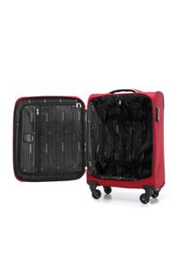 Wittchen - Mała walizka miękka z błyszczącym suwakiem z przodu czerwona. Kolor: czerwony. Materiał: poliester. Styl: elegancki #8