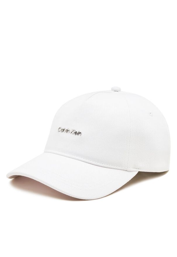 Calvin Klein Czapka z daszkiem Calvin Lettering Canvas Cap K60K612764 Biały. Kolor: biały. Materiał: materiał