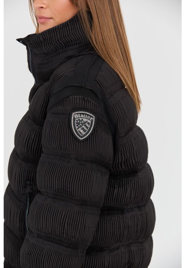 Blauer USA - BLAUER Czarna damska plisowana kurtka, Rozmiar XL. Kolor: czarny