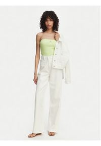 Tommy Jeans Top DW0DW22263 Zielony jasny Slim Fit. Kolor: zielony. Materiał: bawełna #5