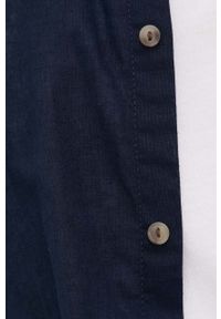 Tom Tailor koszula lniana męska kolor granatowy slim z kołnierzykiem klasycznym. Typ kołnierza: kołnierzyk klasyczny. Kolor: niebieski. Materiał: len. Styl: klasyczny #4