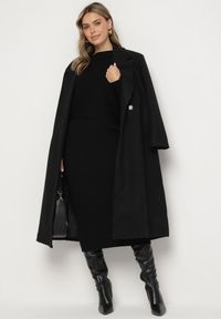 Born2be - Czarny Prążkowany Komplet z Wiskozą Góra o Kroju Nietoperza Spódnica z Gumką w Pasie Zortia. Kolor: czarny. Materiał: wiskoza, prążkowany. Wzór: prążki #4