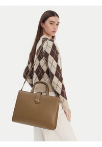 TOMMY HILFIGER - Tommy Hilfiger Torebka Th Heritage Satchel AW0AW18287 Brązowy. Kolor: brązowy. Materiał: skórzane #1