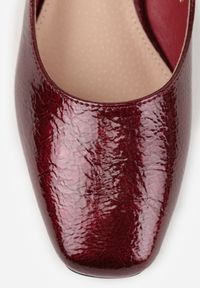 Renee - Bordowe Czółenka Lakierowane Vices z Wkładką ze Skóry Naturalnej Naliorelle. Okazja: na co dzień. Kolor: czerwony. Materiał: skóra, lakier. Styl: casual, elegancki #5