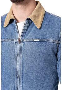 Wrangler - KURTKA JEANSOWA WRANGLER HAWKINS JACKET STONE BLUE W458ER255. Kolor: niebieski. Materiał: jeans #4