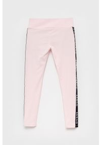 Guess legginsy dziecięce kolor różowy z nadrukiem. Kolor: różowy. Wzór: nadruk #2