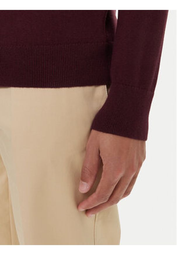 TOMMY HILFIGER - Tommy Hilfiger Golf MW0MW28048 Bordowy Regular Fit. Typ kołnierza: golf. Kolor: czerwony. Materiał: bawełna