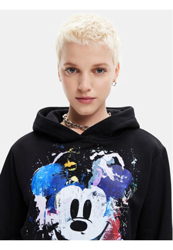 Desigual Bluza 23SWSK35 Czarny Loose Fit. Kolor: czarny. Materiał: bawełna