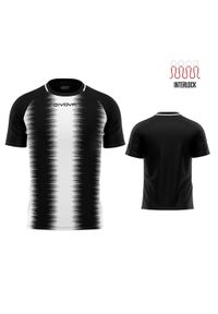 T-shirt Givova Sport w Pasach Czarno-Białych dla Mężczyzn. Kolor: czarny, biały, wielokolorowy. Materiał: poliester. Sport: piłka nożna