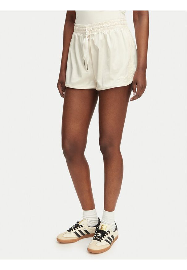 Adidas - adidas Szorty sportowe Pearl Jacquard KE3423 Écru Loose Fit. Kolor: kremowy. Materiał: syntetyk