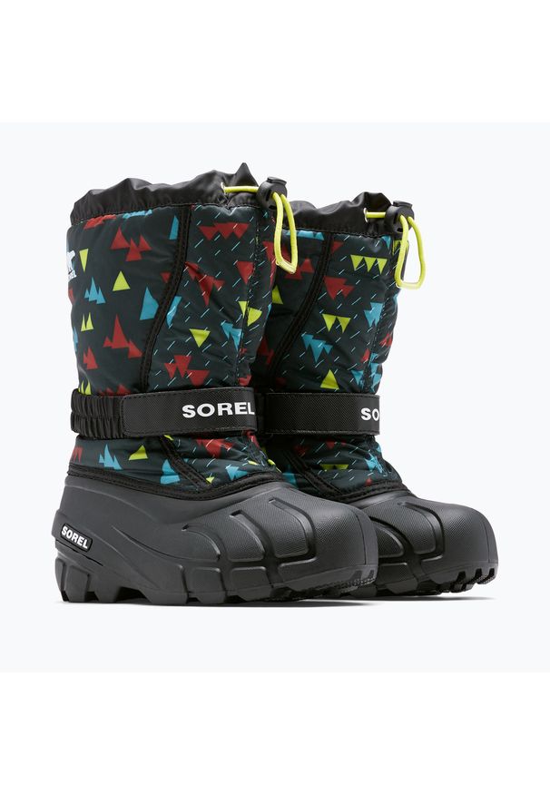 sorel - Śniegowce dziecięce Sorel Flurry Print Boys. Kolor: czarny. Wzór: nadruk. Sezon: zima