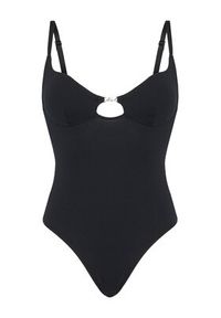 Karl Lagerfeld - KARL LAGERFELD Body B1W47049 Czarny Slim Fit. Typ kołnierza: dekolt w karo. Kolor: czarny. Materiał: bawełna #3