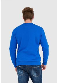 La Martina - LA MARTINA Niebieska bluza męska z tłoczonym logo. Kolor: niebieski. Długość rękawa: długi rękaw