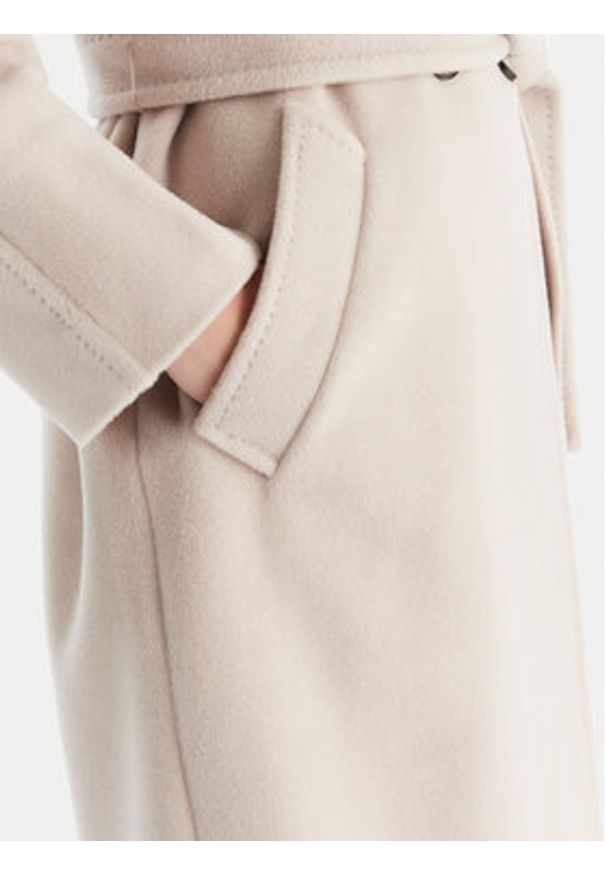 Marella Płaszcz wełniany English 2523016142 Szary Regular Fit. Kolor: szary. Materiał: wełna