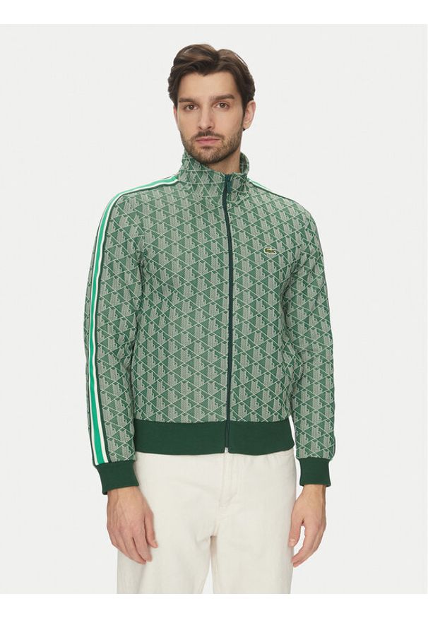 Lacoste Bluza SH1368 Zielony Regular Fit. Kolor: zielony. Materiał: bawełna, syntetyk