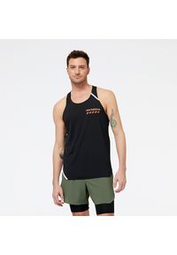 Koszulka męska New Balance MT31240BK – czarna. Kolor: czarny. Materiał: materiał, poliester. Sport: fitness