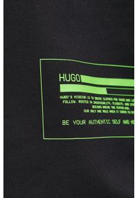 Hugo Bluza bawełniana 50461675 męska kolor czarny z nadrukiem. Kolor: czarny. Materiał: bawełna. Wzór: nadruk #4