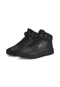 Puma - Damskie sneakersy Carina 2.0 Mid Winter PUMA Black Dark Shadow Gray. Okazja: na plażę. Kolor: wielokolorowy, czarny, szary. Sezon: lato