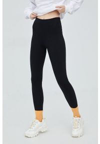 Diadora legginsy damskie kolor czarny z nadrukiem. Kolor: czarny. Materiał: bawełna. Wzór: nadruk #4