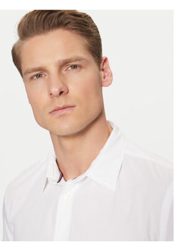 TOMMY HILFIGER - Tommy Hilfiger Koszula MW0MW38137 Biały Slim Fit. Kolor: biały. Materiał: bawełna