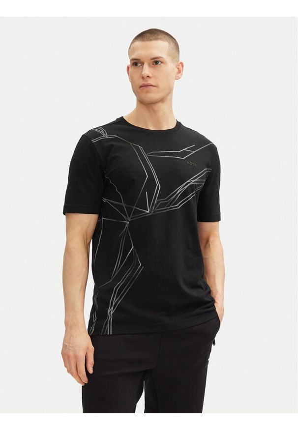 BOSS T-Shirt Beetle 50542048 Czarny Regular Fit. Kolor: czarny. Materiał: bawełna